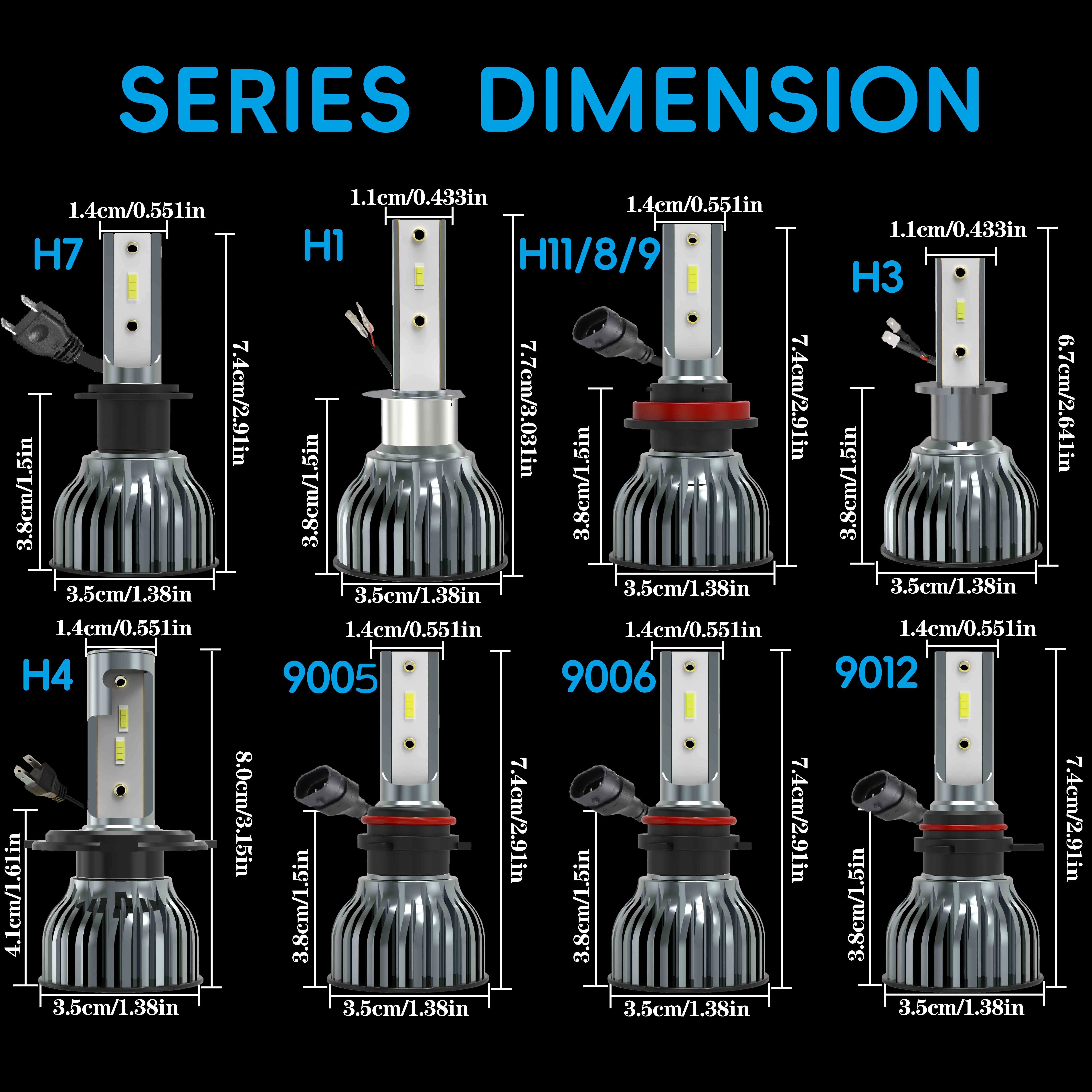 Erruson 320W 300000LM H4 H7 Fog Led Lights CSP 1860 Chip H1 H3 H11 9005 9006 9012 6000K 4000K 8000K Auto Car Headlights Bulbs