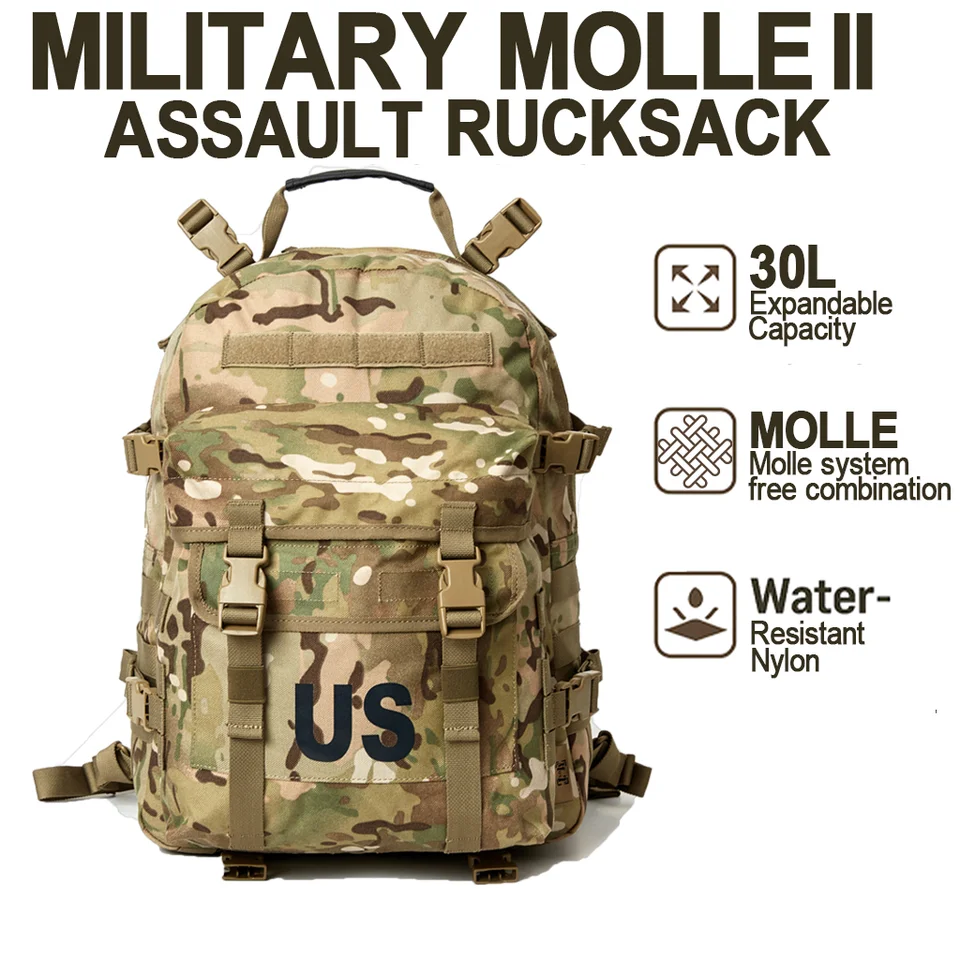 AKmax Military Army MOLLE II Tactical Assault Backpack – Rifleman
