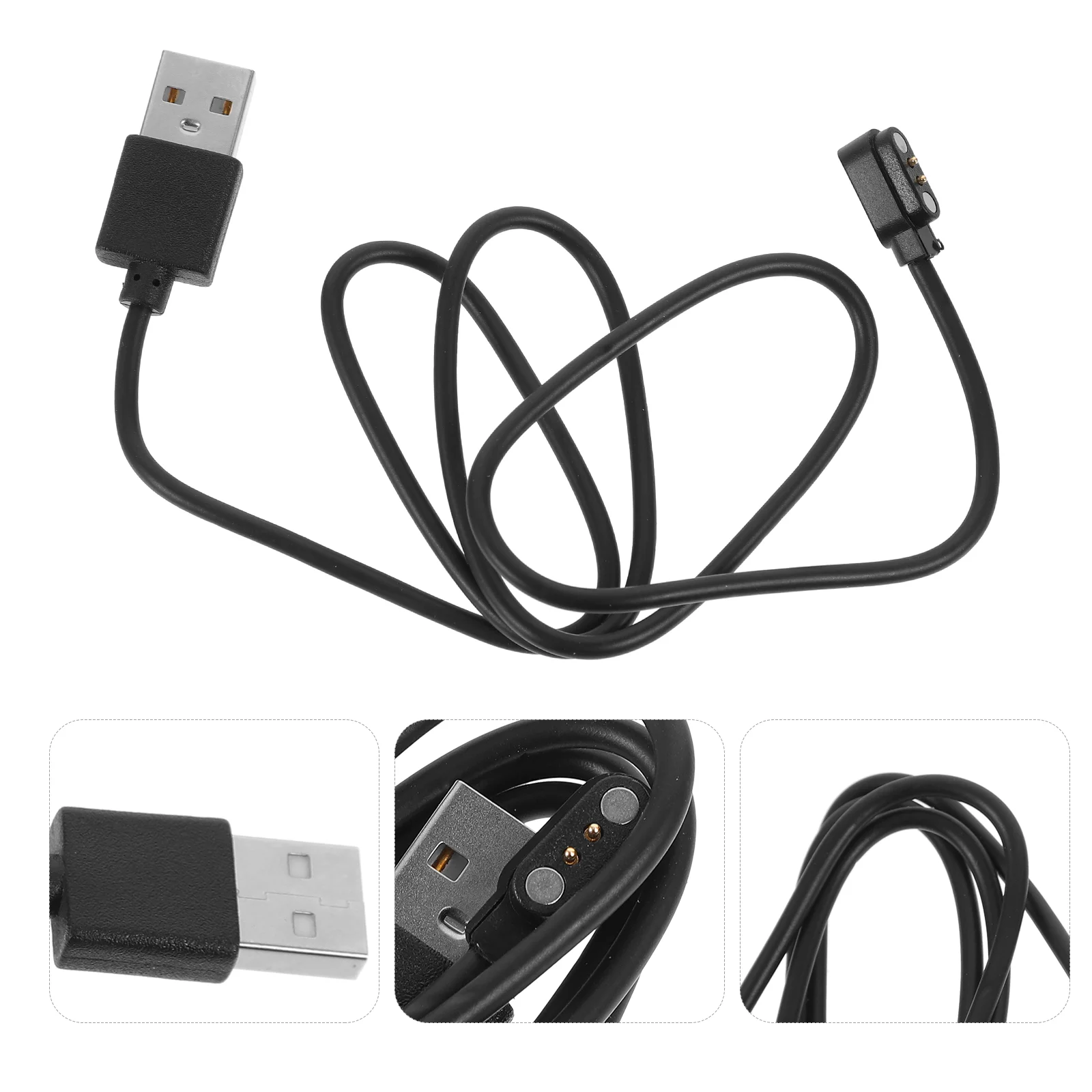 

2 Pcs Watch Charging Cable Cables Replacement USB Abs Wire Magnet Magnetic for Smartwatch