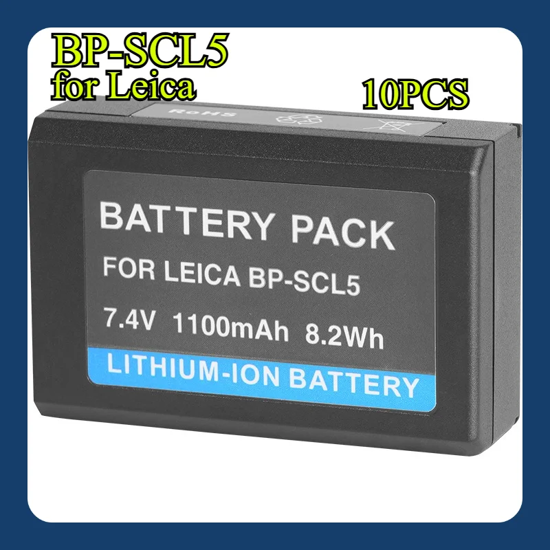 10PCS 1100mAh BP-SCL5 Replacement Battery for Leica M10/M10R/M10P/M10M Digital Cameras - High Capacity Li-ion Power Cell