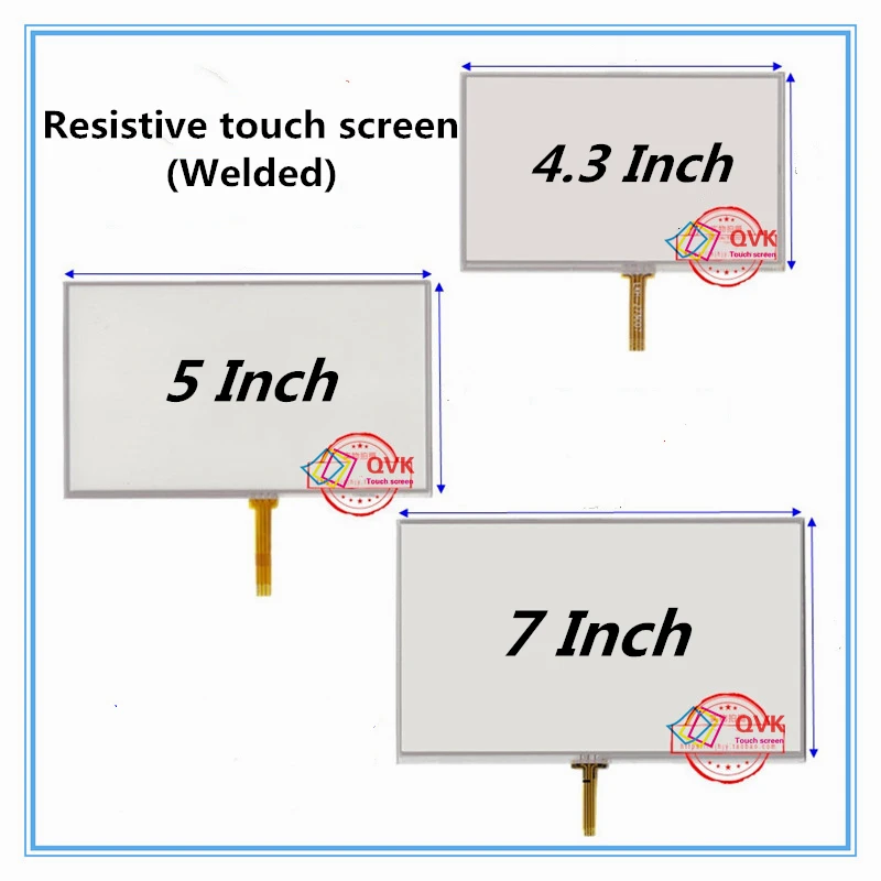 QVK 4.3/5/7 Inch Universal Resistance Digitizer Touch Screen Panel Glass For  MP3 Replacement Parts 103*64/118*72mm