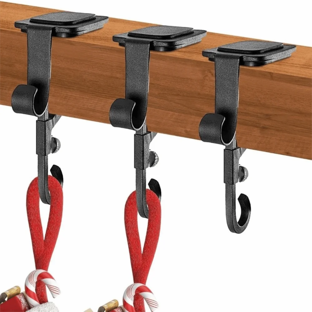 Adjustable 2-In-1 Mantel Hook Space Saving Non-slip Garland Hanger Heavy Duty Multi-functional Christmas Stocking Holder