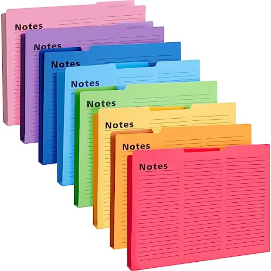 

16 Pack File Folders Letter Size Notes Tabbed File Folders with Tabs 9.6 x 11.5 Ih 1 3 Cut Tabs Manilla Letter Size Folder for