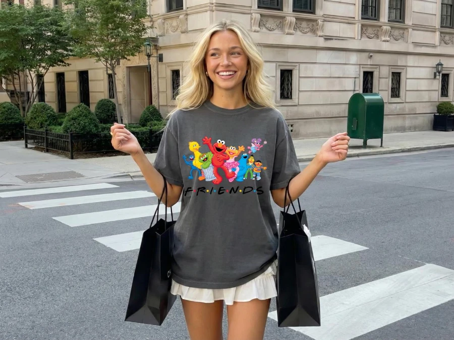 Retro Sesame Street Shirt for Kids & Adult, Funny Nostalgia 90s Graphic Tee for Women, Girls Elmo Cookie Monster Abby Outfit
