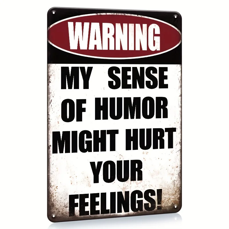 Funny Warning Metal Tin Sign - 