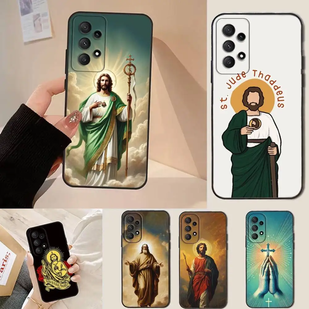 

San Judas Tadeo ART Phone Case For Samsung Galaxy A13,A21s,A22,A31,A32,A52,A53,A71,A80,Soft Black Shell