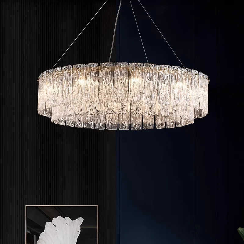 modern round crystal glass Chandelier pendant lights for Dining Living Room dining room bedroom Kitchen Island suspension lamp