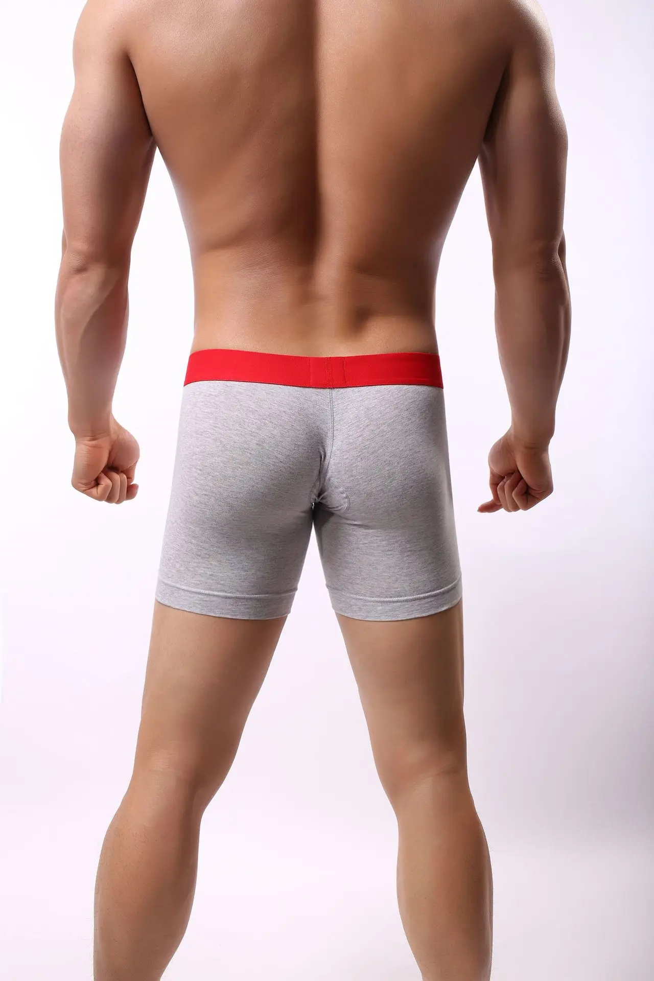 

Men Sexy Long Leg Boxer Cotton Shorts Men Underwear Mid Waist Underpants Long Boxer Shorts Gay Calzoncillos Hombre Boxer Marca