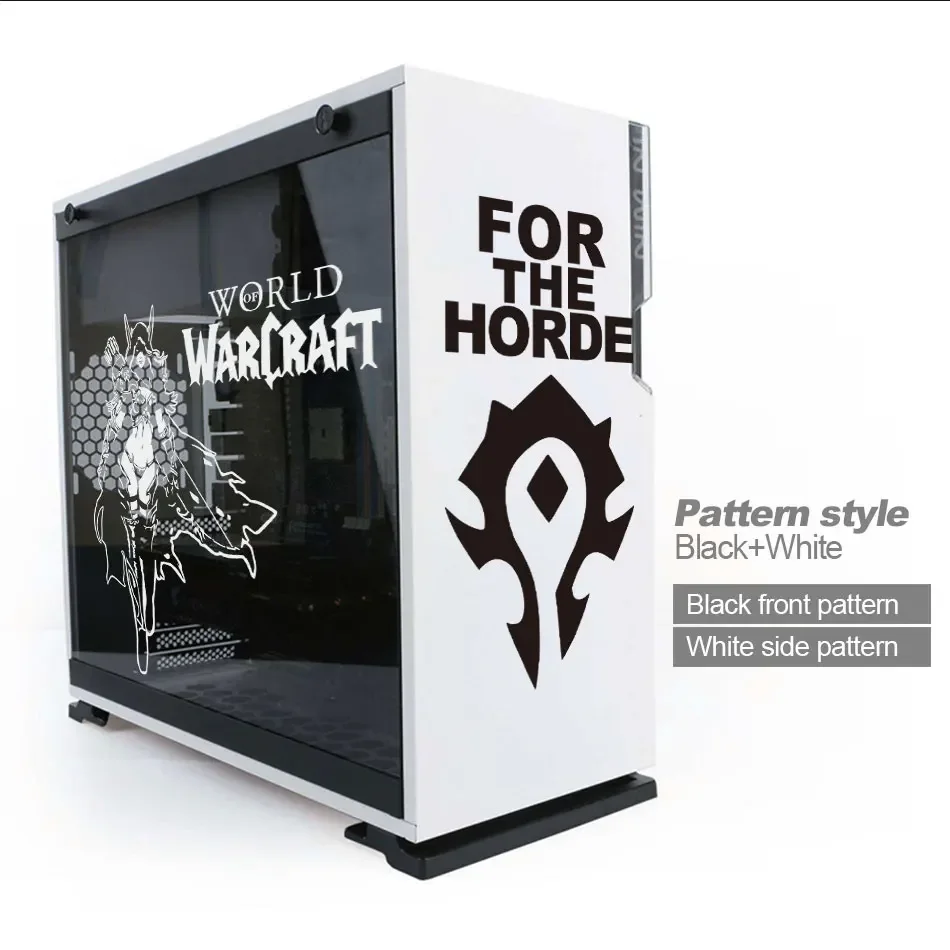 PC Case Stickers World of Warcraft Gaming ATX Mid Computer Glass Skin Decorative Decal Waterproof Removable Sticker Hollow Out