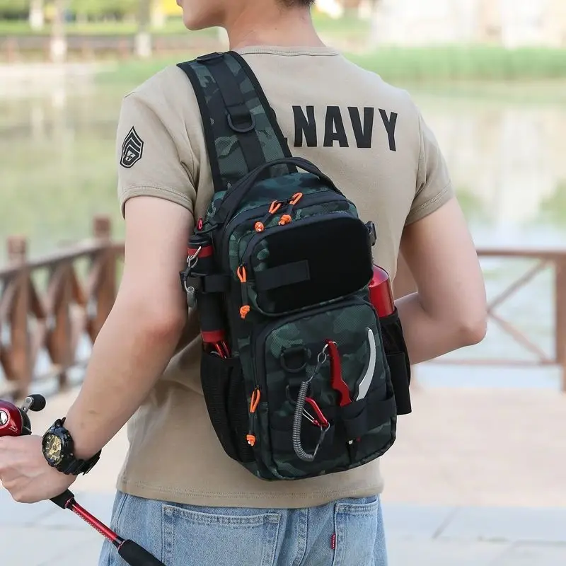 

Fishing Lure Bag Men Single Shoulder Backpack Outdoor Tactical Sports Camo Travel Mountaineering Small Travel Climbing Backpacks