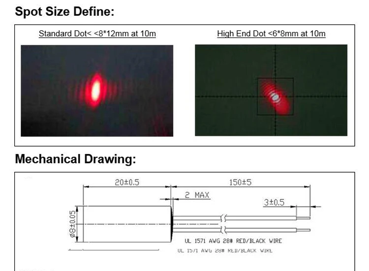 8mm 635nm 1mW 5mW 10mW Red Dot Laser Modul Industrie Grade APC Fahrer