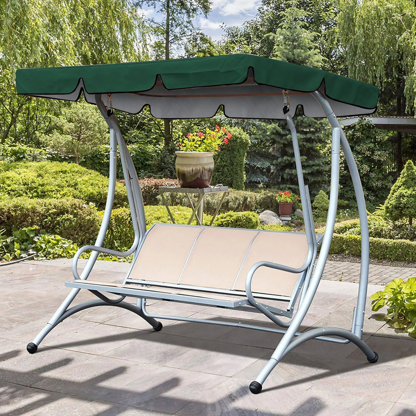 Swing Canopy 164x114x15cm 600D Oxford Cover UV Waterproof Awning Outdoor Garden Patio Replacement Top