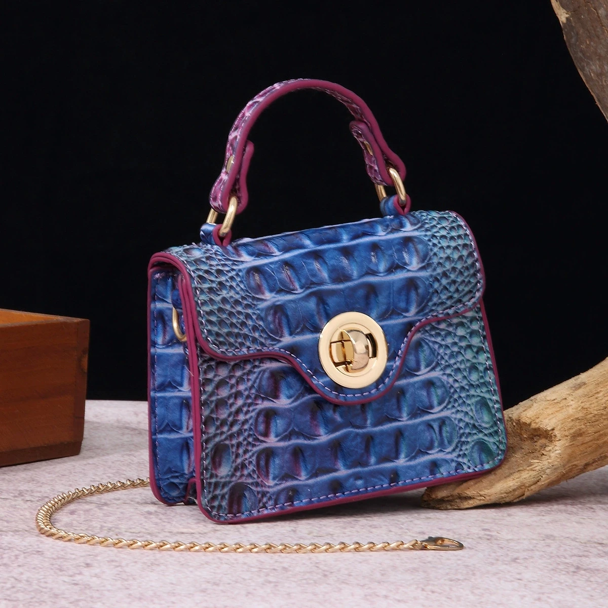 

Dinner Handbag Crocodile Pattern Colorful Shaped Small Bag Mini Compact and Cute,Tiny,Wallet, Smaller bolsos de mujer