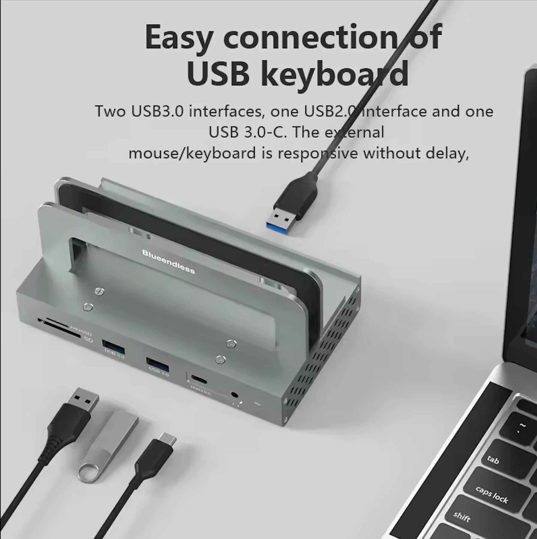 Docking Station verticale 11 In 1 con HDMI 4K 60Hz, PD 100W ,USB 3.0 e SD/TF, HUB USB C regolabile multiporta per Macbook ,Notebook