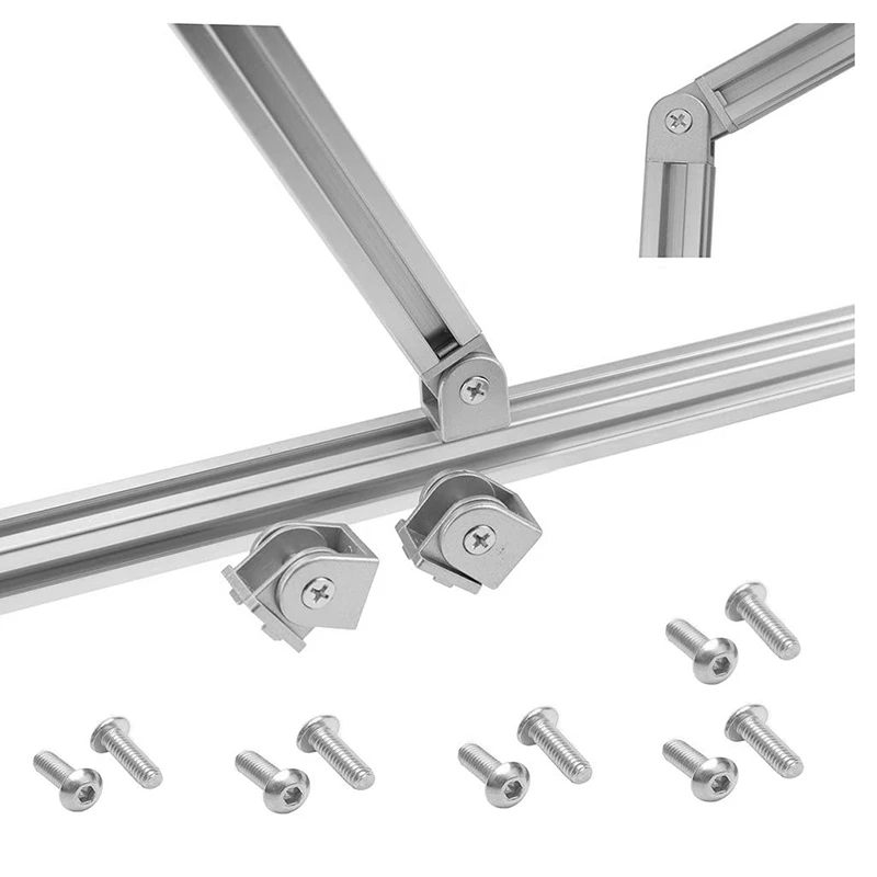 2 Pcs Aluminum Alloy Pivot Joint For Aluminum Extrusion Profile 2020 Series Flexible Pivot Joint 2020 Aluminum Profile-AT35