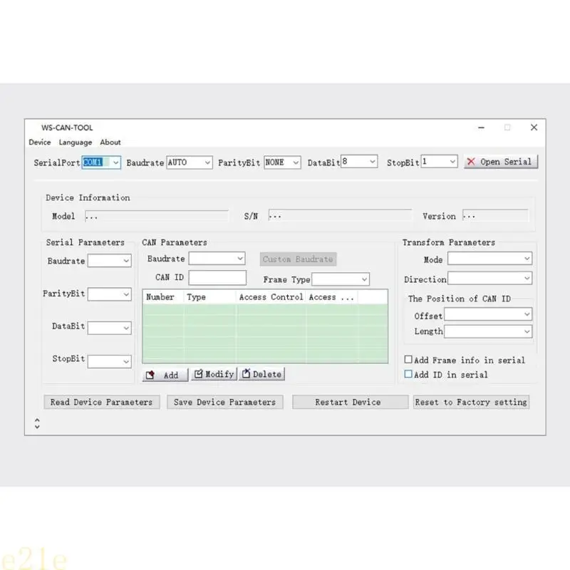 E21E CAN Industrial Isolated Module RS232/485/422 To CAN Converter Supports Modbus RTU