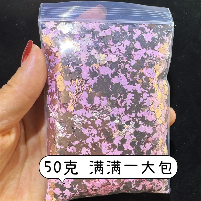 50g bag Pink Gold Mixed Nail Glitter Butterfly Heart Rabbit Flower DIY craft drop glue filling Glitter