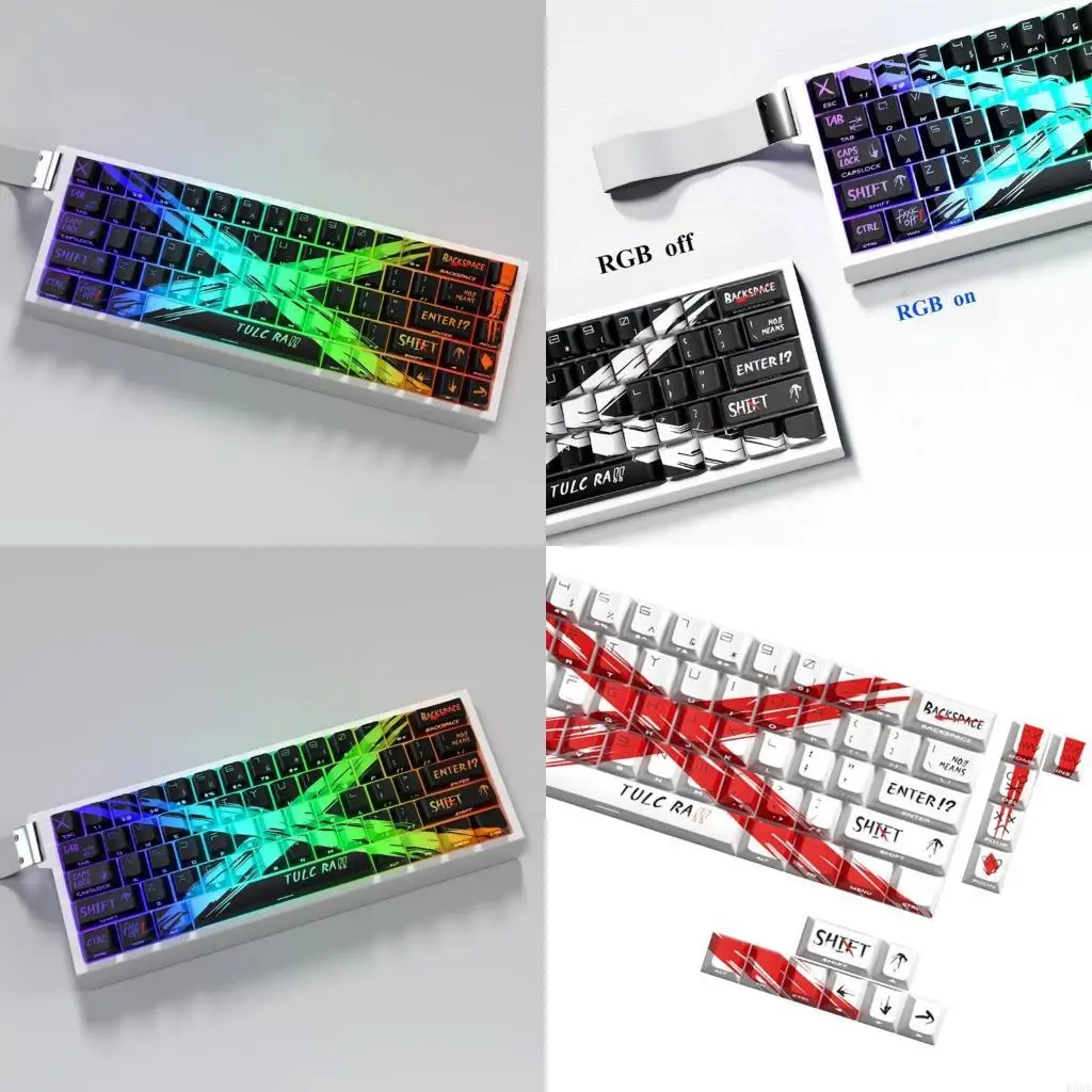 

K3NB 74pcs Original Side Print Keycaps Objection Sustained Backlit Keycap for