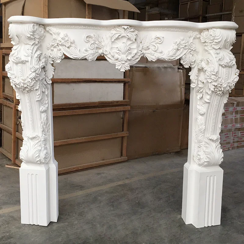 Entrance table Fireplace table European style living room club decoration carved entrance table against the wall