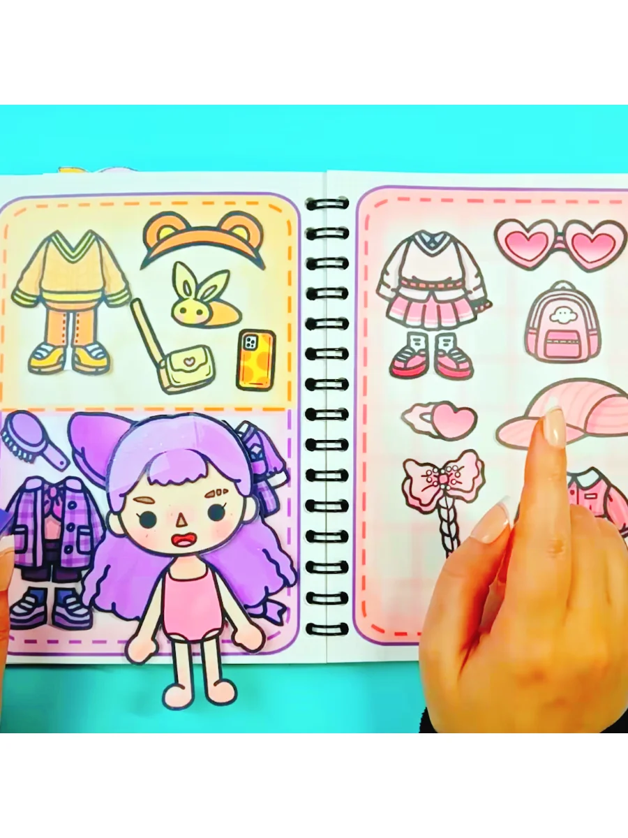 Toca Coloring Kids Coloring Dress-Up Book Scrapbooking DIY Kit, Unfinished, Requires Handmade image 4