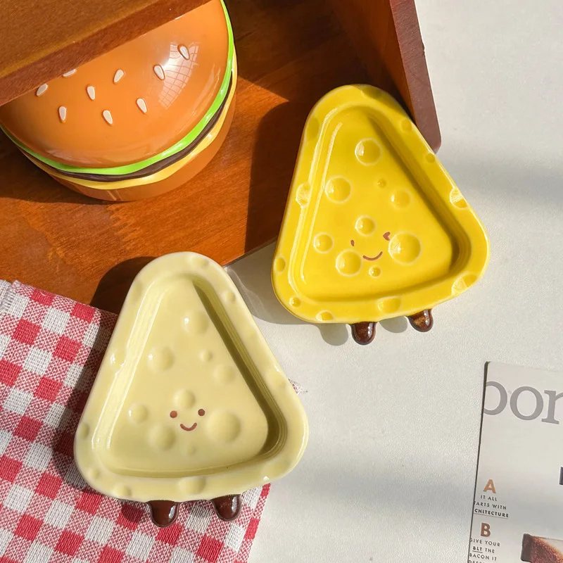 CX high-value cute cheese ceramic 4-inch small plate cute soy sauce vinegar plate
