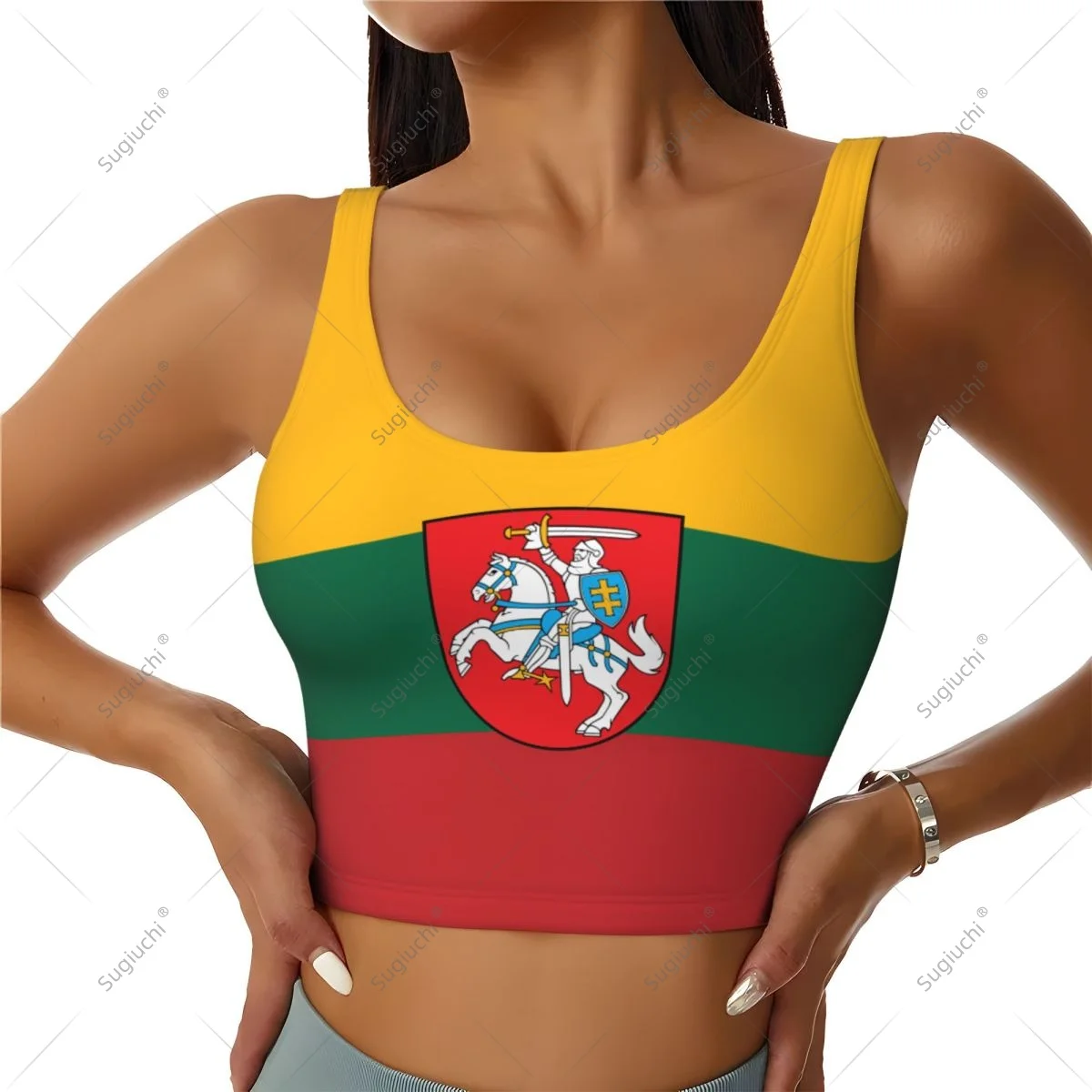Lithuania Flag Women Girl Activities Sports Vest for Female Yoga Vest Workout Vest Lightweight Trendy