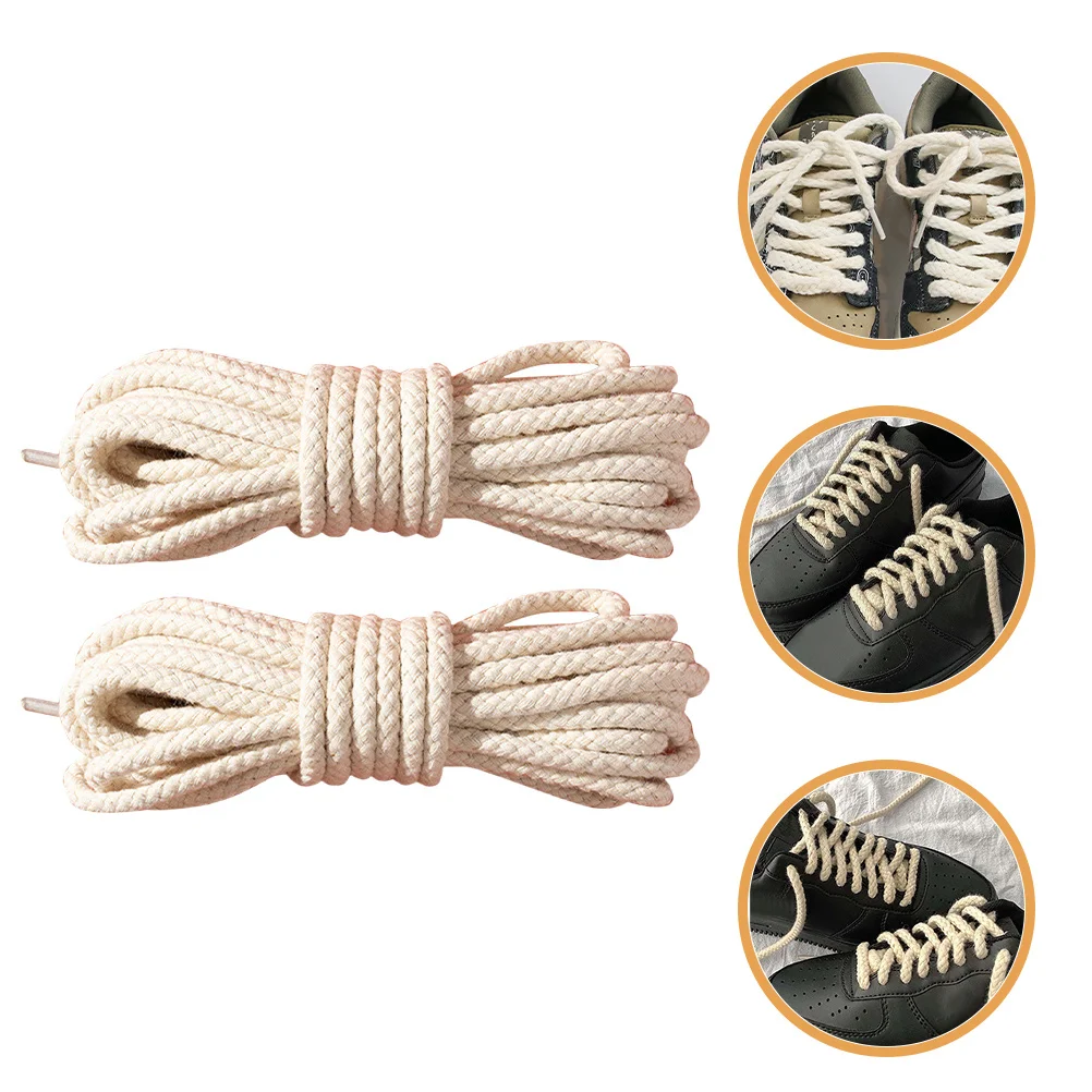 

2Pcs Woven Style Shoelaces Polyester Thick Rope Laces Durable Replacement Sports Shoe Laces Sneakers Canvas Shoes
