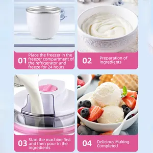 Mini Electric Ice Cream Hersteller, Gefrierschrank für DIY -Gefrorene, Smoothie -Mixer, tragbare automatische Eismaschine 8 Hauptverkäufe Gefrierschrank für Eiscreme - №4