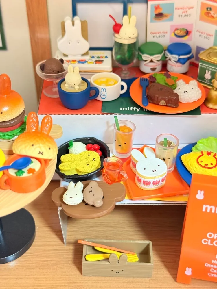 Genuine Re-Ment Miffy Picnic Blind Box Camping Scene Kitchen Tables Chairs Miniature Play Ornament Anime Figure Model Toy Gift