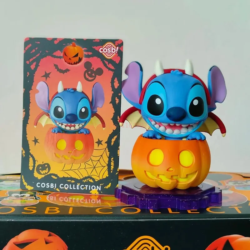 Disney mickey mouse e amigos abóbora série caixa cega kawaii dos desenhos animados ponto mickey figura halloween presentes de natal para crianças