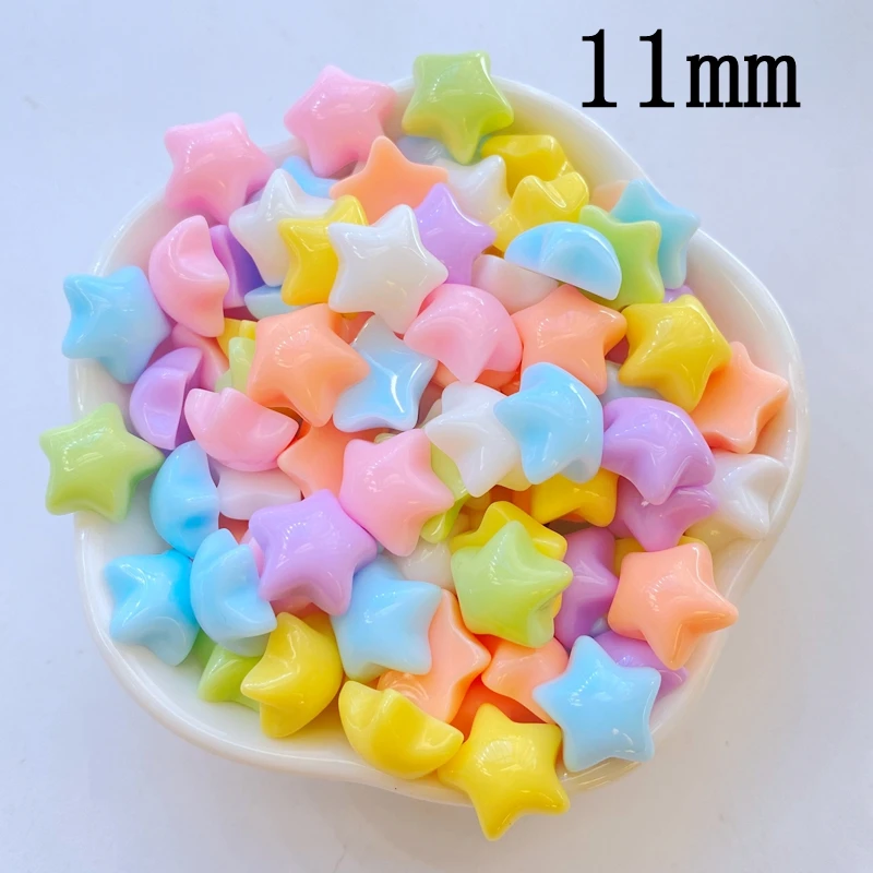 30Pcs New Cute Mini 11mm Bright Stars Flat Back Resin Scrapbooking DIY Jewelry Craft Decoration Accessories