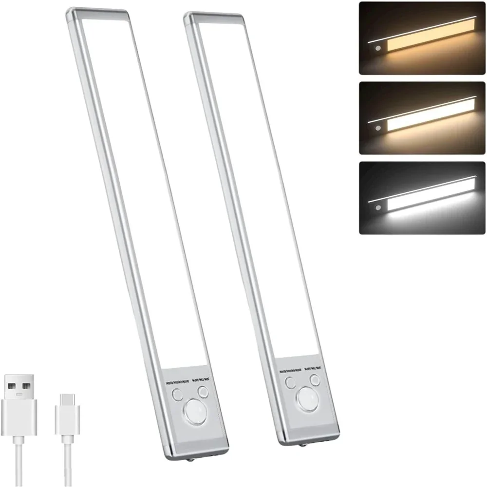Wireless USB LED Motion Sensor Night Light, Under Cabinet Sensor Light, Indoor Lighting for Kitchen Cabinet, Bedroom & Wardrobe