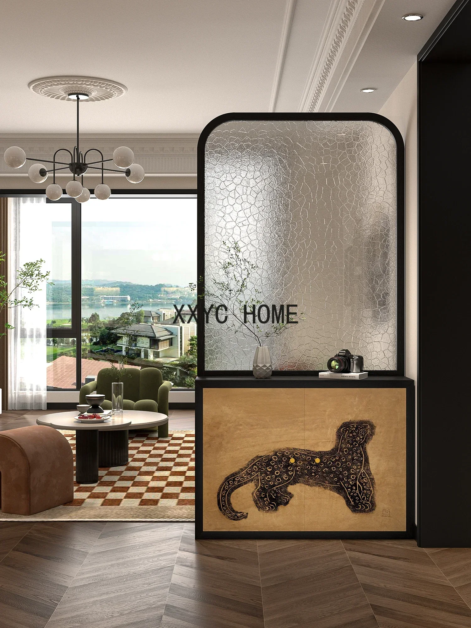 

Многофункциональный шкаф для хранения из массива дерева в стиле лёгкой роскоши для прихожей/гостиной