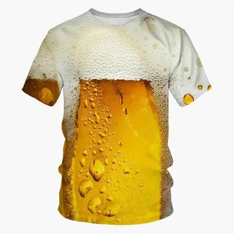 Funny 3D Beer Printing T-shirt Men\'s Personality Beer Festival Graphic T Shirt Casual Short-Sleeved Summer Tee Shirts Tops