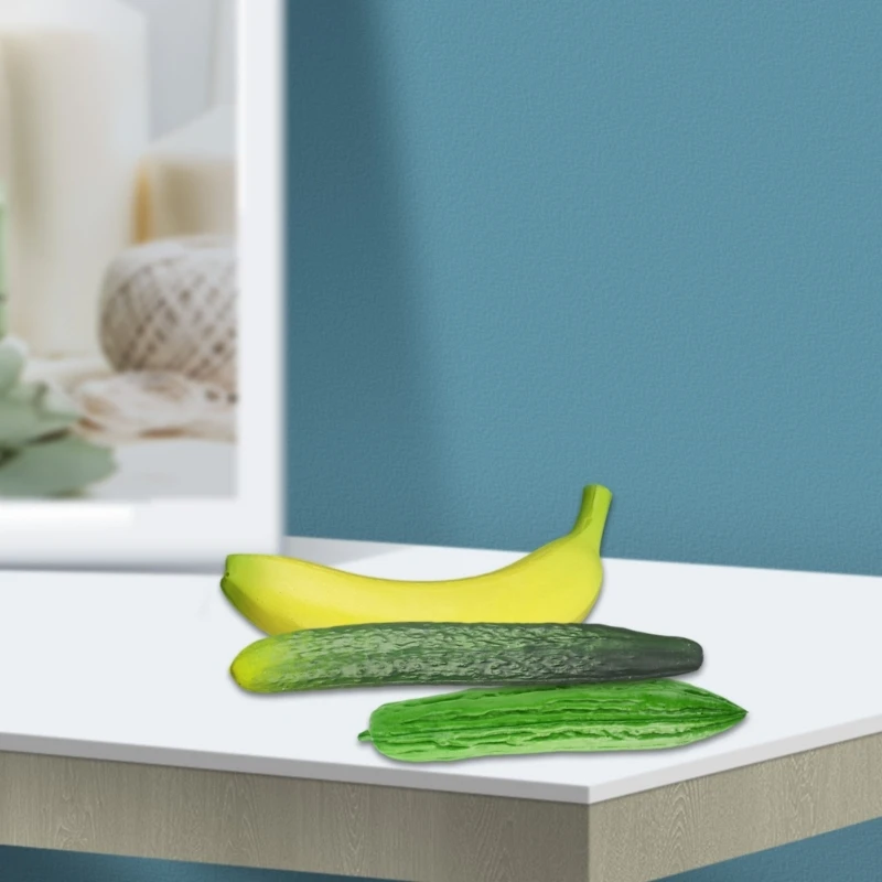 Artificial Banana Cucumber Bitter Gourd for Basket Display, Photoshoot, Simulation Fruit Vegetable Kitchen Decorations