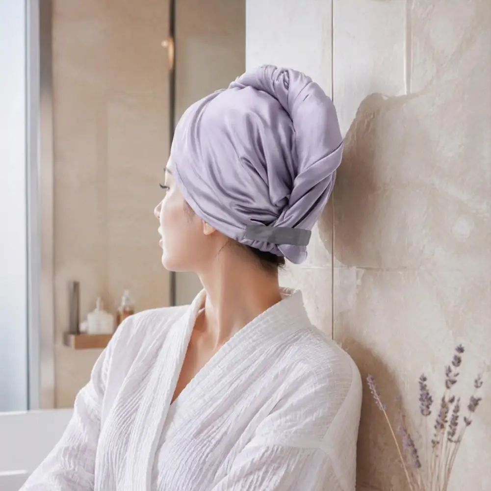 Hair Drying Towel Wrap Satin Microfiber Hair Towel Wrap Absorbent Fast Drying Turban Anti-frizz Hair Towel for Curly Long Quick
