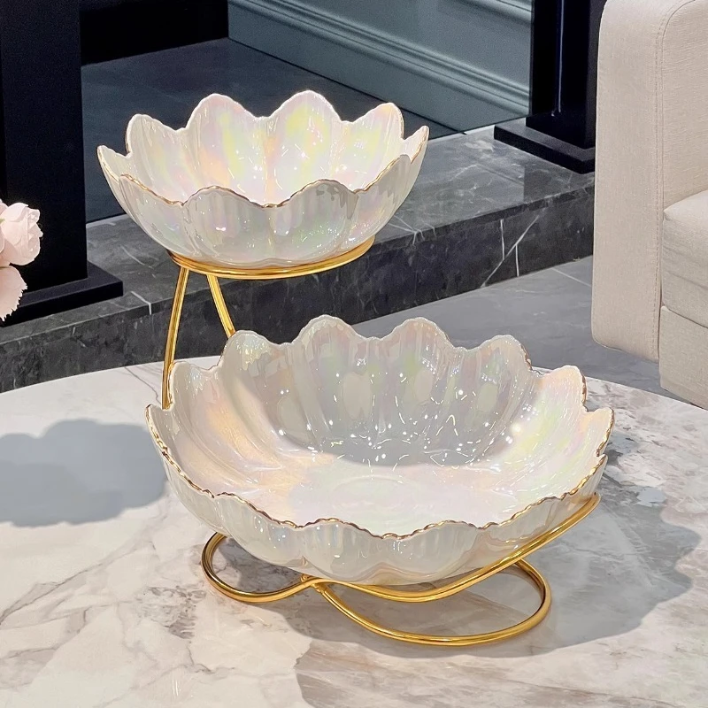 home living room light luxury multi-layer, afternoon tea snack rack candy plate front desk, snack dessert plate
