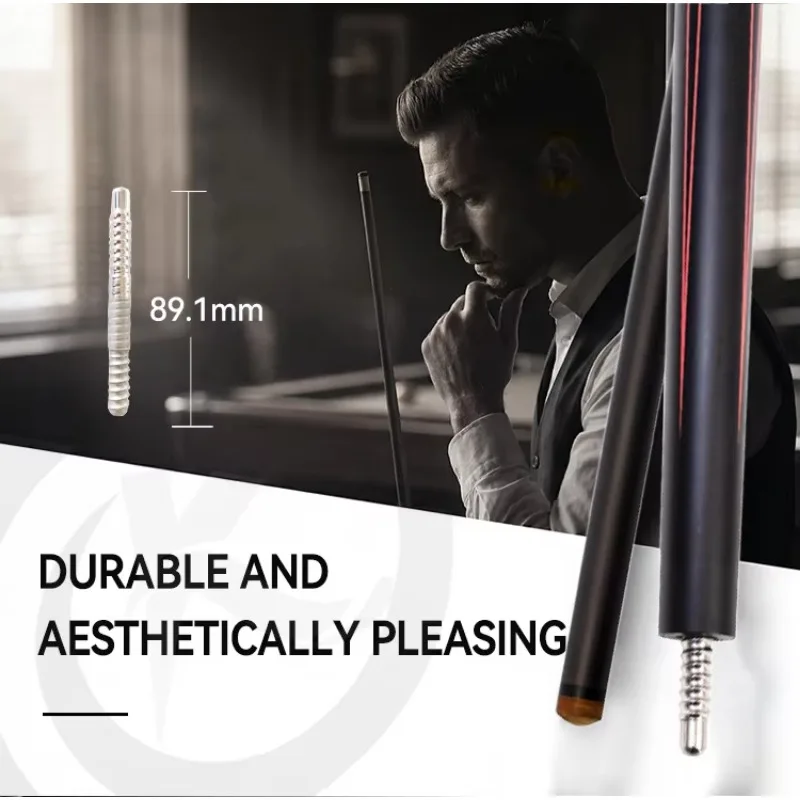 Carbon Fiber 9.5mm Radial Punch Jump Cue 2-Piece Lightweight Pig Skin Tip Stainless Steel Custom Snooker