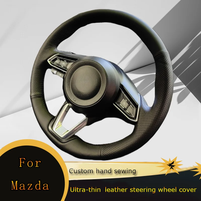 

DIY Car Steering Wheel Cover Non Slip Perforated Leather For Mazda3 Axela 2017-2018 Mazda6 Atenza CX-3 CX-5 CX-9 Car Accessories