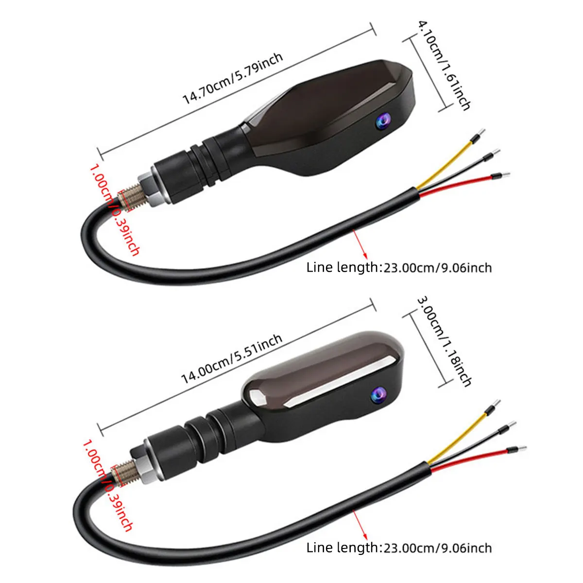 2PCS Motorcycle Projection LED Turn Signal Light Symphony Colorful 12V Sequential Flowing Flash Indicator Lights Tail Lamp