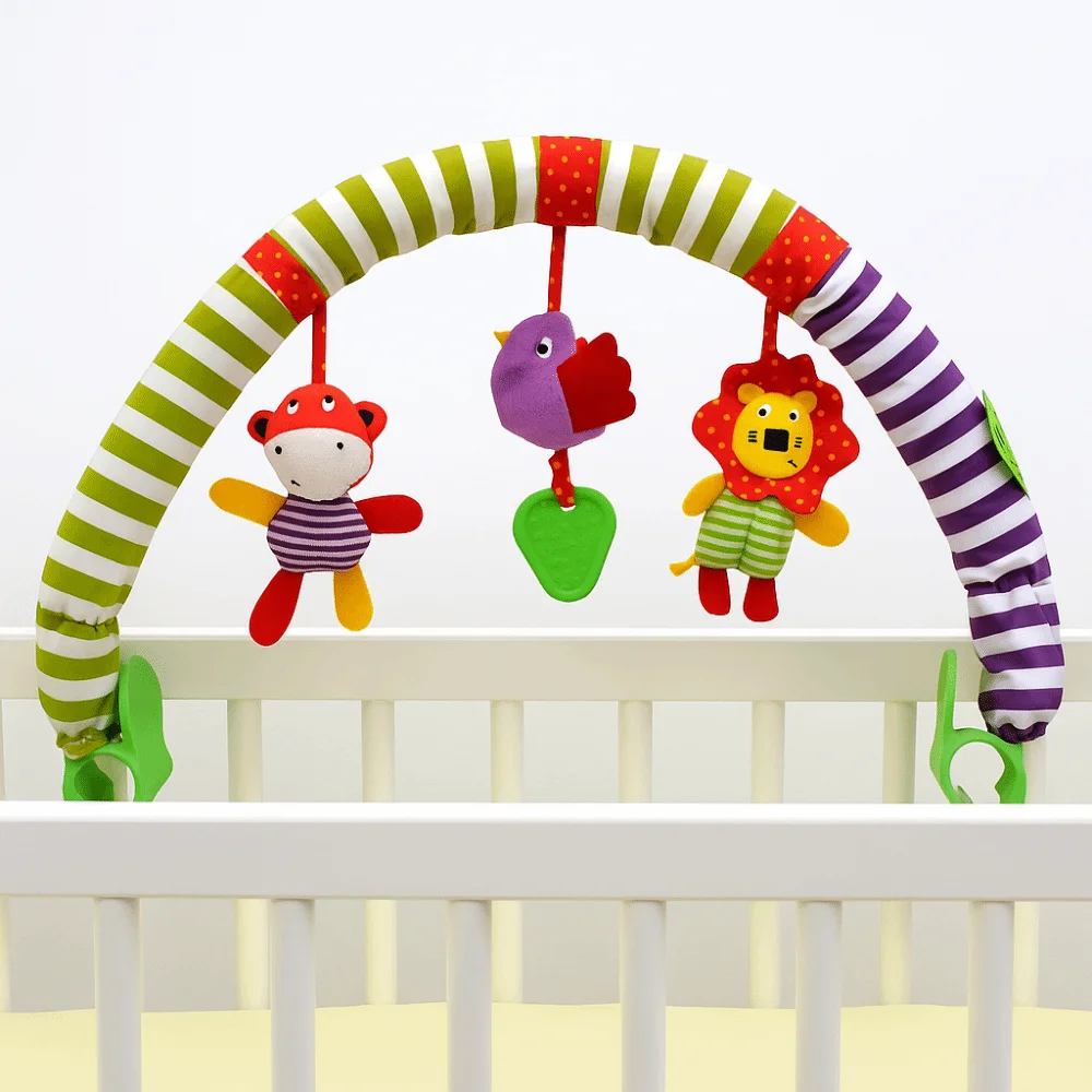 PP Cotton Crib Rattles Music Plush Toys Pendant Bell Toy Plushies Doll Stroller Bed Hanging Toys Ins Wear-resistant