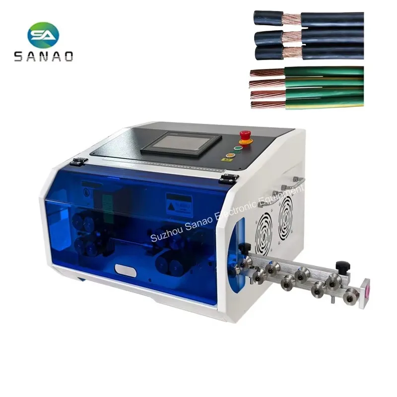 

High Precision 1.5-35mm2 Automatic Power Cable BVR/BV Hard Wire Cutting and Stripping Machine