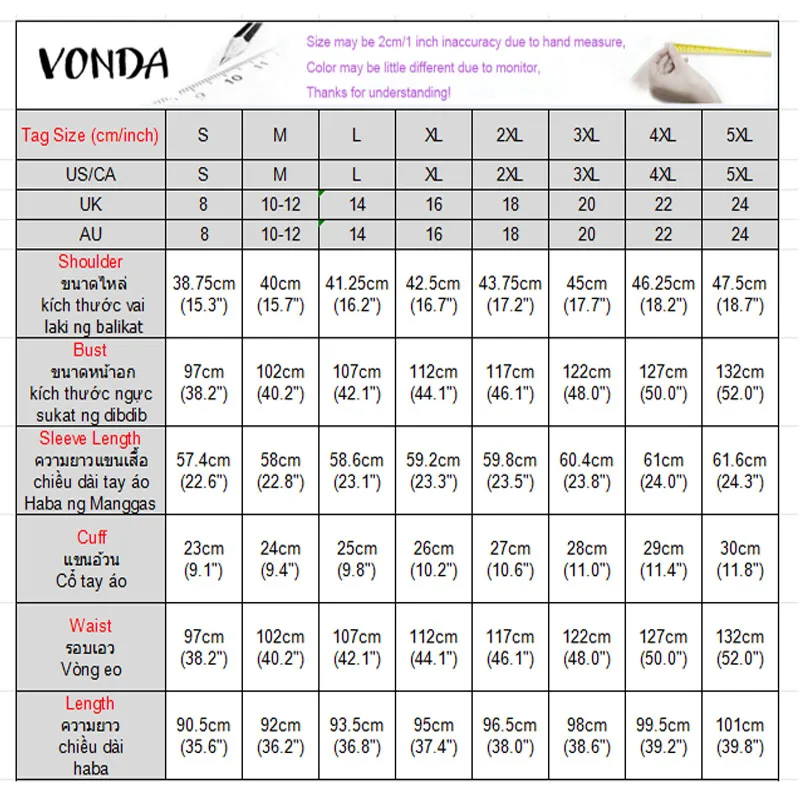 VONDA Damskie Sukienki Koszulowe na Jesień 2025 Długi Rękaw Jednolite Eleganckie Mini Sukienki Letnie z Kołnierzykiem Zapinane na Guziki Z Falbankami Vestidos Modne Codzienne Szaty