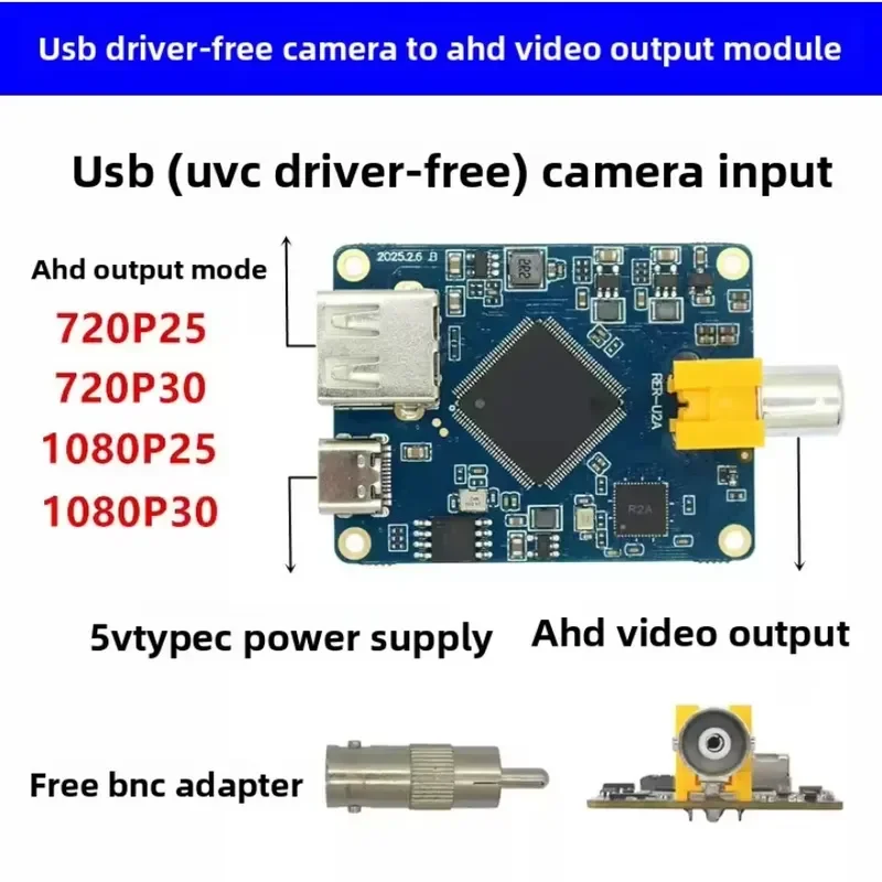 UVC USB Camera Module 1080P HD AHD Video Output Plug and Play No Driver Needed for PC Laptop Video Conference Streaming