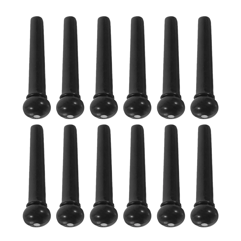 

12Pcs Acoustic Guitar Bridge Pins Set Plastic Pegs for String Stability Clear Sound Portable Lightweight Replacement Parts