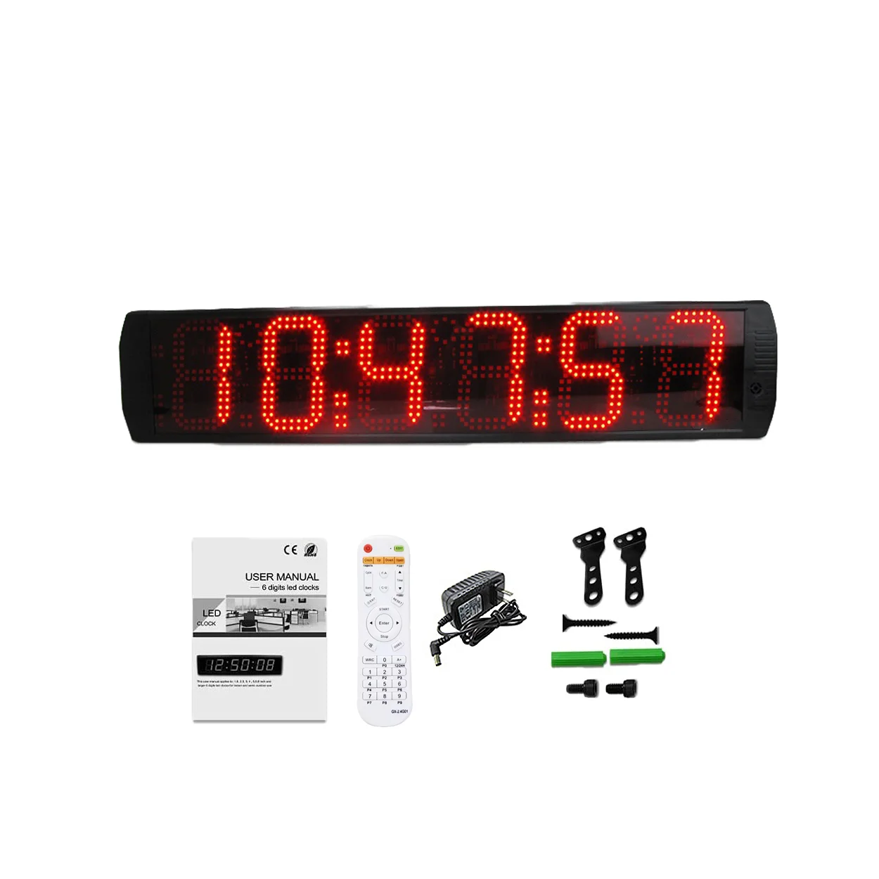 Digital LED Wall Clock, Large Oversized Display, 6\'\' Single Digit, Remote Control, Countdown, Count Up Alarm Clock