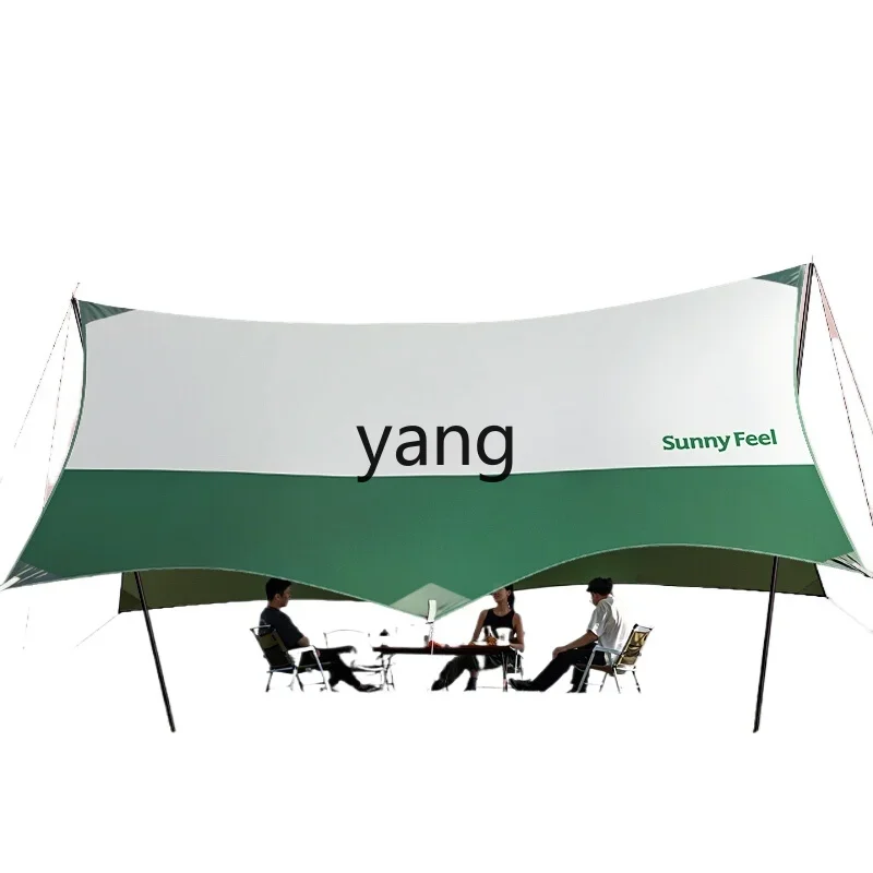 

ZL Canopy Tent Outdoor Large Vinyl Silver Camping Equipment Full Set Picnic Octagonal Shade Sun Protection