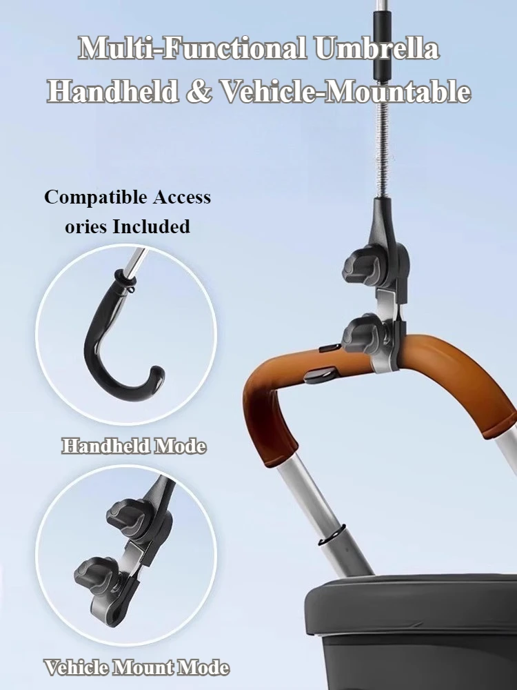 Eary قابل للتعديل جبل حامل عربة طفل ملحق عربة طفل مظلة حامل مظلة قابلة للطي الأشعة فوق البنفسجية حماية من الشمس غير نافذ للمطر