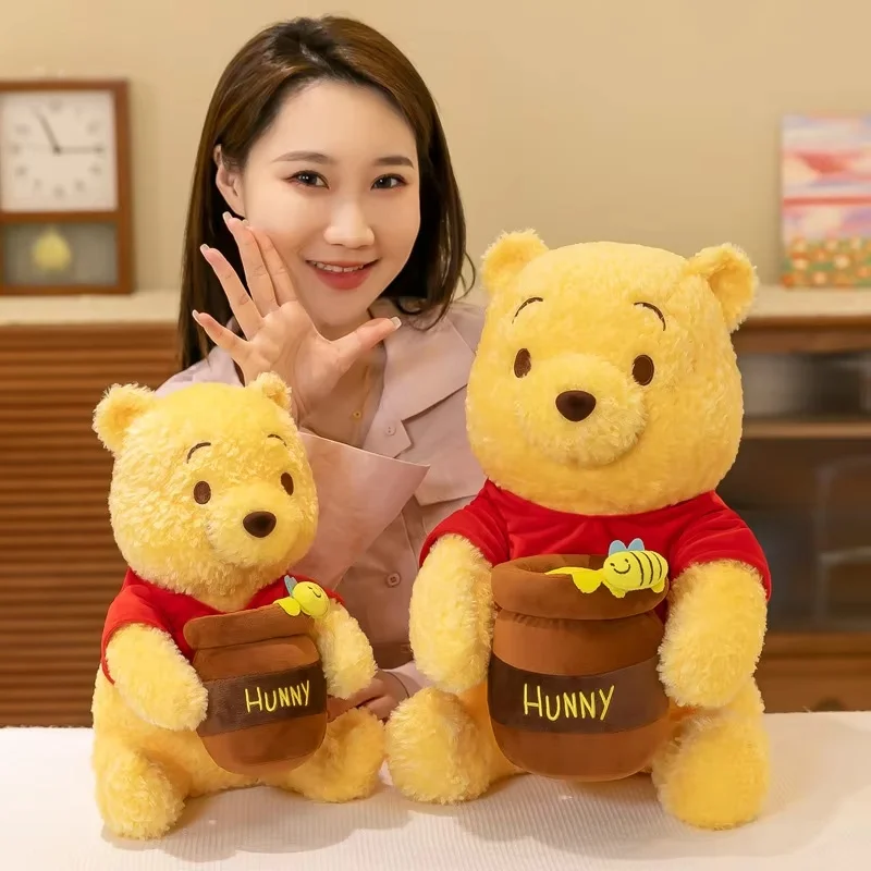 Disney 35-55cm Anime Honey Jar Winnie The Pooh Soft Plush Toys Pooh Bear Stuffed Animal Dolls Children Kids Kawaii Birthday Gift