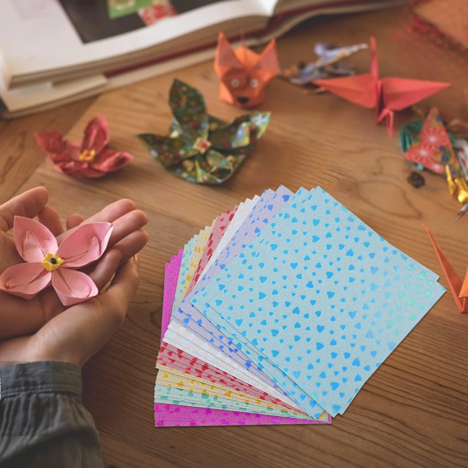 

28 Pcs Paper Squares Colored Glitter Shiny Craft Iridescent Textured Child Arts DIY Decor Printing Materials